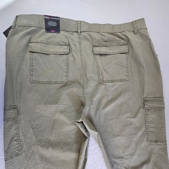 Intro ❤️The Fit Felicia Straight Leg Cargo Pants Women's Size 22W Green NWT L290 - Picture 6 of 8
